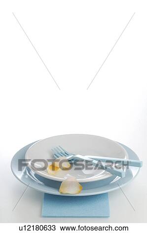 Light blue place setting View Large Photo Image Stock Image - Light blue place setting. Fotosearch