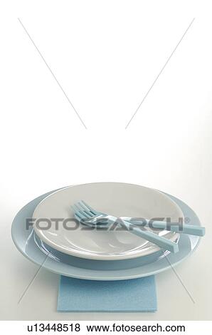 Light blue place setting View Large Photo Image Stock Photo - Light blue place setting. Fotosearch