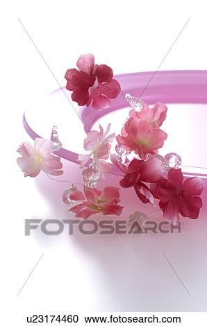 Pink plate decorated with flowers View Large Photo Image Stock Image - Pink plate decorated with flowers. Fotosearch