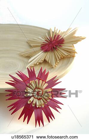 Stock Image - Christmas star made of straw. Fotosearch