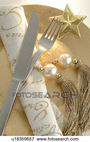 Christmassy place settig View Large Photo Image Stock Photo - Christmassy place settig. Fotosearch