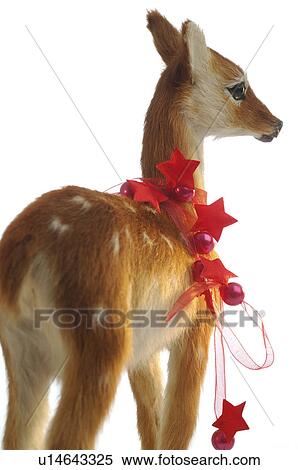 Deer with red Christmas deer View Large Photo Image Stock Photography - Deer with red Christmas deer. Fotosearch