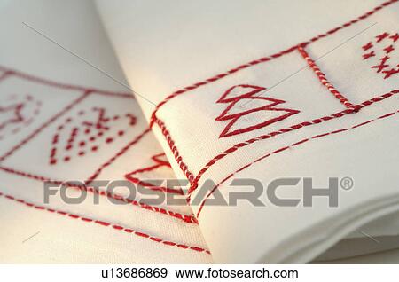 Napkins with Christmas pattern View Large Photo Image Stock Photo - Napkins with Christmas pattern. Fotosearch
