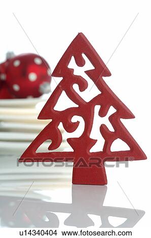 Picture - Red Christmas tree. Fotosearch