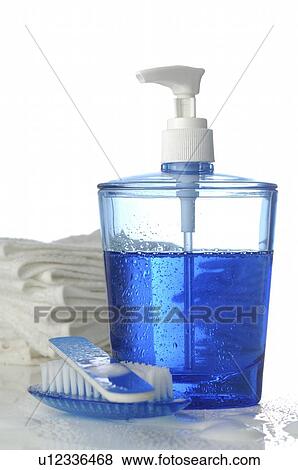 Liquid soap and brush View Large Photo Image Stock Photo - Liquid soap and brush. Fotosearch