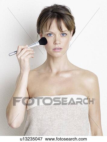 Woman with brush View Large Photo Image Stock Photo - Woman with brush. Fotosearch
