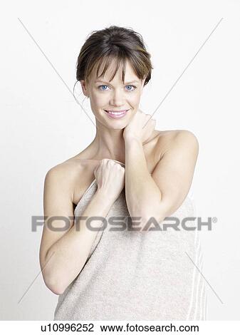 Stock Image - Woman with towel. Fotosearch