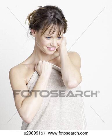 Stock Photo - Woman with towel. Fotosearch