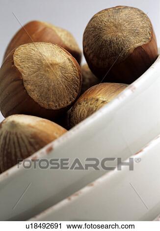 Stock Image - clos-up hazelnuts. Fotosearch