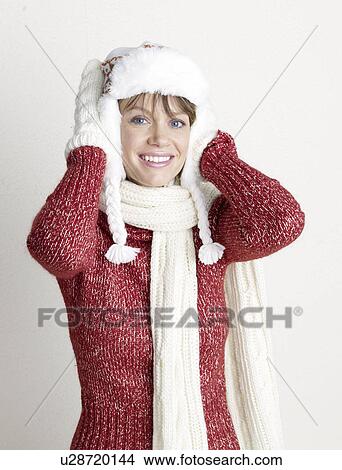 Picture - red pullover. Fotosearch