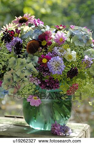 Stock Photo - Garden flowers in a vase. Fotosearch