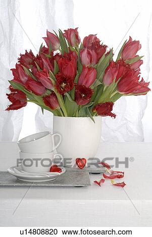 Stock Image - red tulip bouquet. Fotosearch