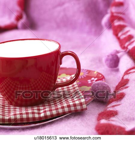 Red cup and cosy red plaid View Large Photo Image Stock Image - Red cup and cosy red plaid. Fotosearch