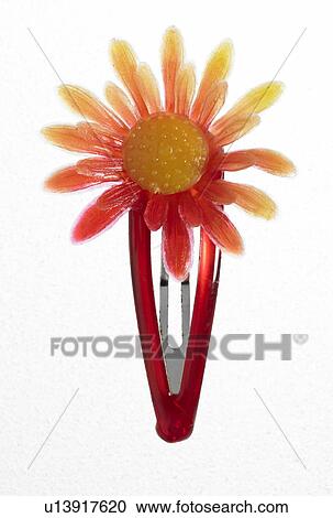 Red flower hairclip View Large Photo Image Stock Image - Red flower hairclip. Fotosearch