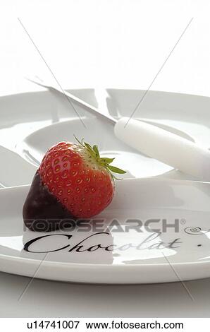 Strawberry in chocolate View Large Photo Image Stock Photo - Strawberry in chocolate. Fotosearch