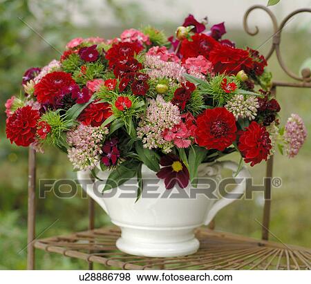 Summer bouquet in a white vase View Large Photo Image Stock Photo - Summer bouquet in a white vase. Fotosearch