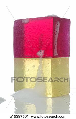 Stock Image - Two coloured soap. Fotosearch