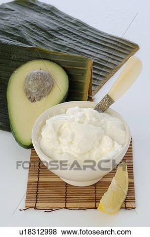 Stock Photo - Avocado-Yoghurt mask. Fotosearch