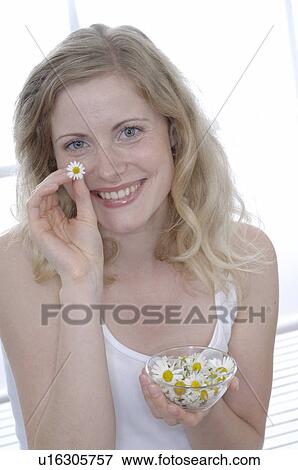 Stock Photo - Beauty recipees with flowers. Fotosearch