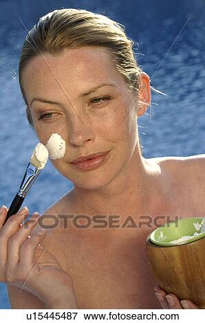 Woman with face mask and View Large Photo Image Stock Photo - Woman with face mask and. Fotosearch