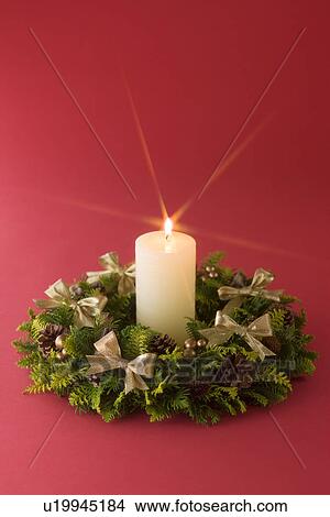 Picture - Christmas Candle. Fotosearch