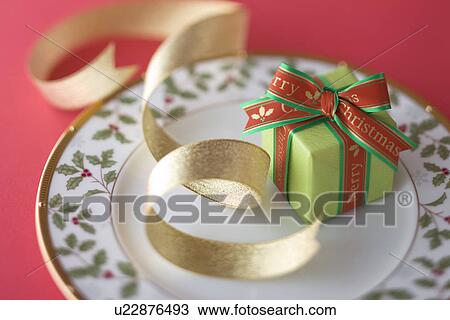 Christmas Plate and Present View Large Photo Image Stock Image - Christmas Plate and Present. Fotosearch