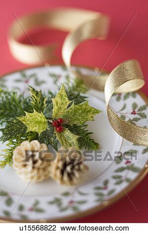 Stock Image - Christmas Plate. Fotosearch