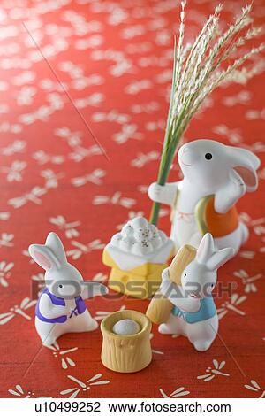 Stock Image - Rabbit Ornament for Tsukimi. Fotosearch