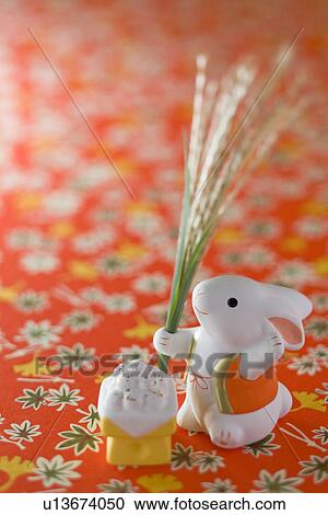 Stock Image - Rabbit Ornament for Tsukimi. Fotosearch