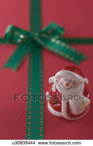 Picture - Santa Claus and Ribbon. Fotosearch