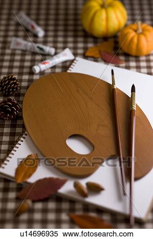Stock Photography - Sketchbook and Palette. Fotosearch