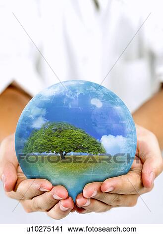 Lohas, Environmental Conservation, Digitally generated image of human hands holding a sphere with plants View Large Photo Image Stock Image - Lohas, Environmental Conservation, Digitally generated image of human hands holding a sphere with plants. Fotosearch