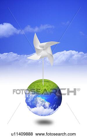 Lohas, Environmental Conservation, Digitally generated image of a windmill on the earth View Large Photo Image Stock Photo - Lohas, Environmental Conservation, Digitally generated image of a windmill on the earth. Fotosearch