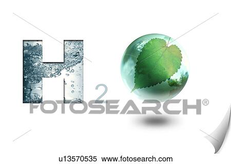 Stock Photography - Lohas, Environmental Conservation, Digitally generated image of symbol of water (H2O). Fotosearch