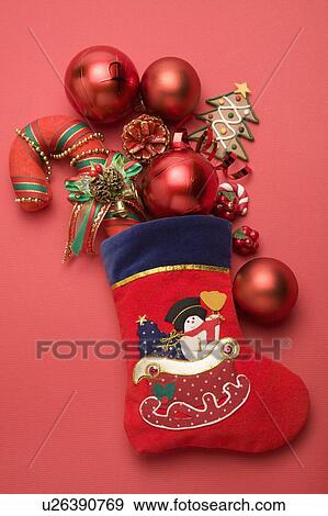 Christmas Stocking and decorations View Large Photo Image Stock Photo - Christmas Stocking and decorations. Fotosearch