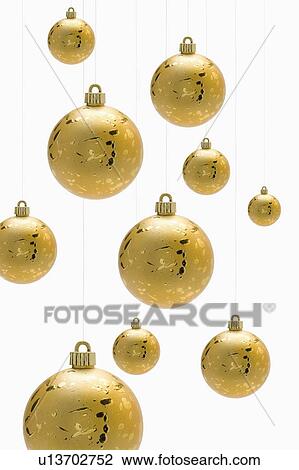 Golden Christmas baubles View Large Photo Image Stock Image - Golden Christmas baubles. Fotosearch