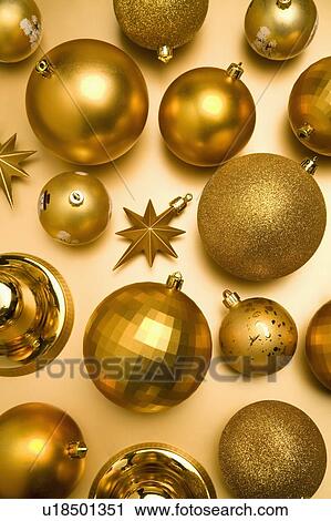 Golden Christmas baubles View Large Photo Image Stock Image - Golden Christmas baubles. Fotosearch