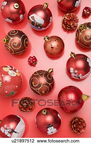 Red Christmas baubles View Large Photo Image Stock Image - Red Christmas baubles. Fotosearch