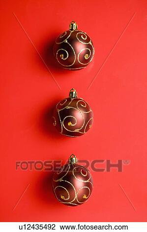Three Christmas baubles View Large Photo Image Stock Image - Three Christmas baubles. Fotosearch