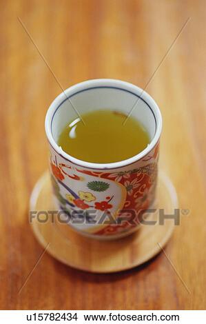 Picture - A cup of green tea. Fotosearch