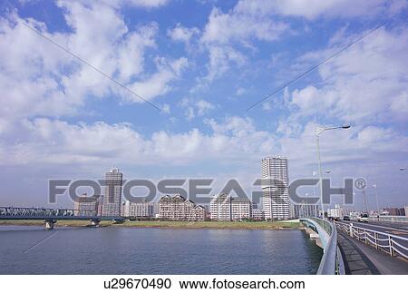 Arakawa River, Tokyo, Japan View Large Photo Image Stock Image - Arakawa River, Tokyo, Japan. Fotosearch