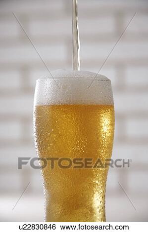 Beer pouring into beer glass View Large Photo Image Stock Photograph - Beer pouring into beer glass. Fotosearch