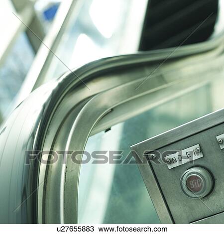 Stock Image - Close-up of escalator. Fotosearch
