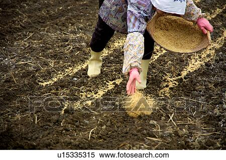 Stock Photography - Farmer working in field. Fotosearch