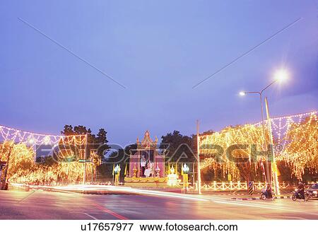 Illuminated decoration in Bangkok, Thailand View Large Photo Image Stock Photo - Illuminated decoration in Bangkok, Thailand. Fotosearch