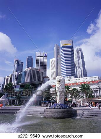 Merlion Park View Large Photo Image Stock Photo - Merlion Park. Fotosearch