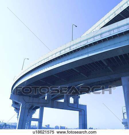 Stock Photography - Motorway overpass in Osaka, Japan. Fotosearch