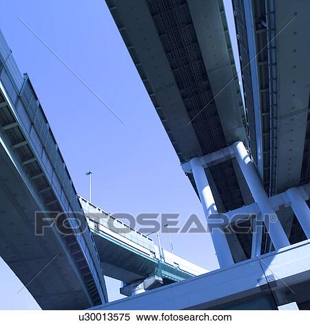 Stock Photography - Motorway overpass in Osaka, Japan. Fotosearch