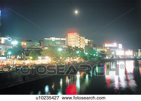 Nakasu, Fukuoka Prefecture, Japan View Large Photo Image Stock Photo - Nakasu, Fukuoka Prefecture, Japan. Fotosearch
