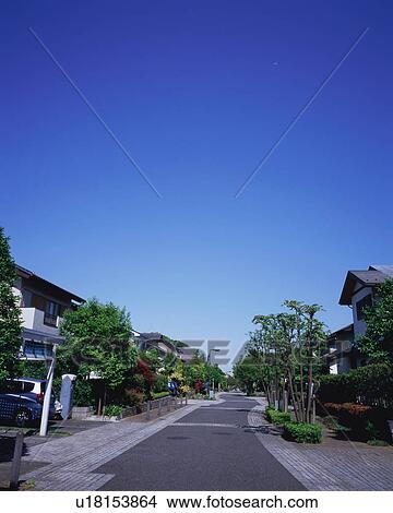 Picture - Residential district in Japan. Fotosearch